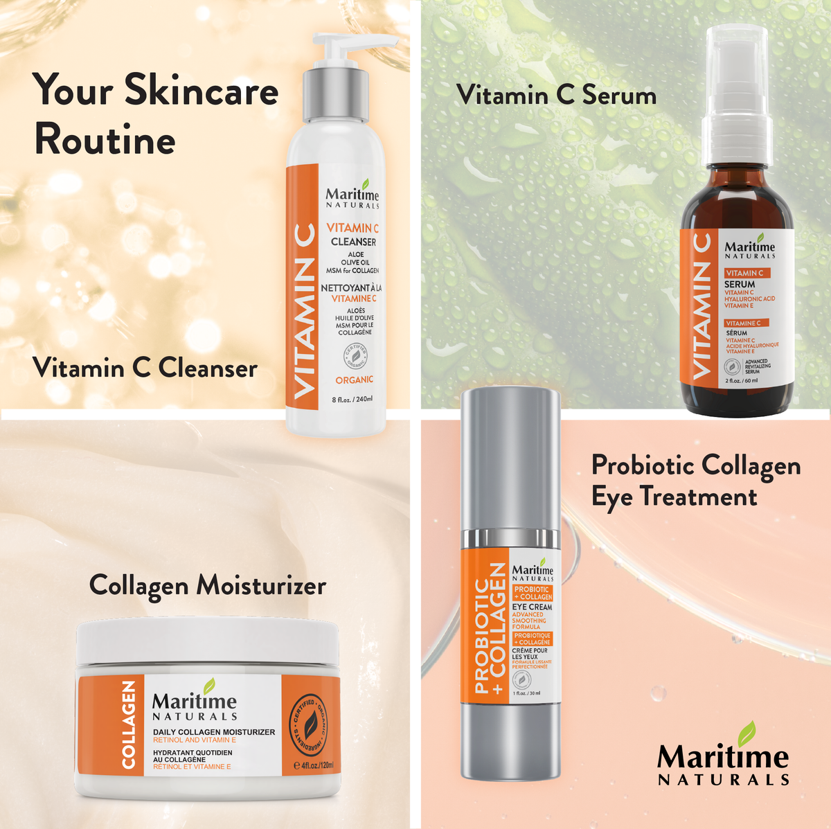 Martime Naturals skincare routine for aging skin natural products 